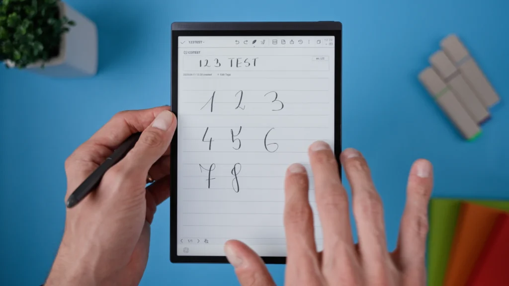 Swipe left/right to undo/redo the writing action