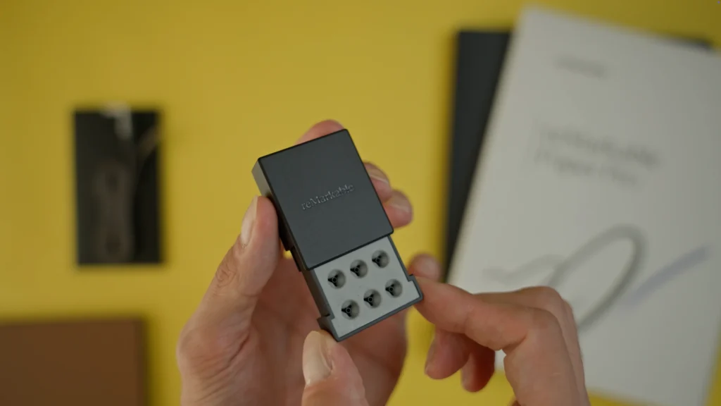 A box of 6 replacement nibs comes with the device