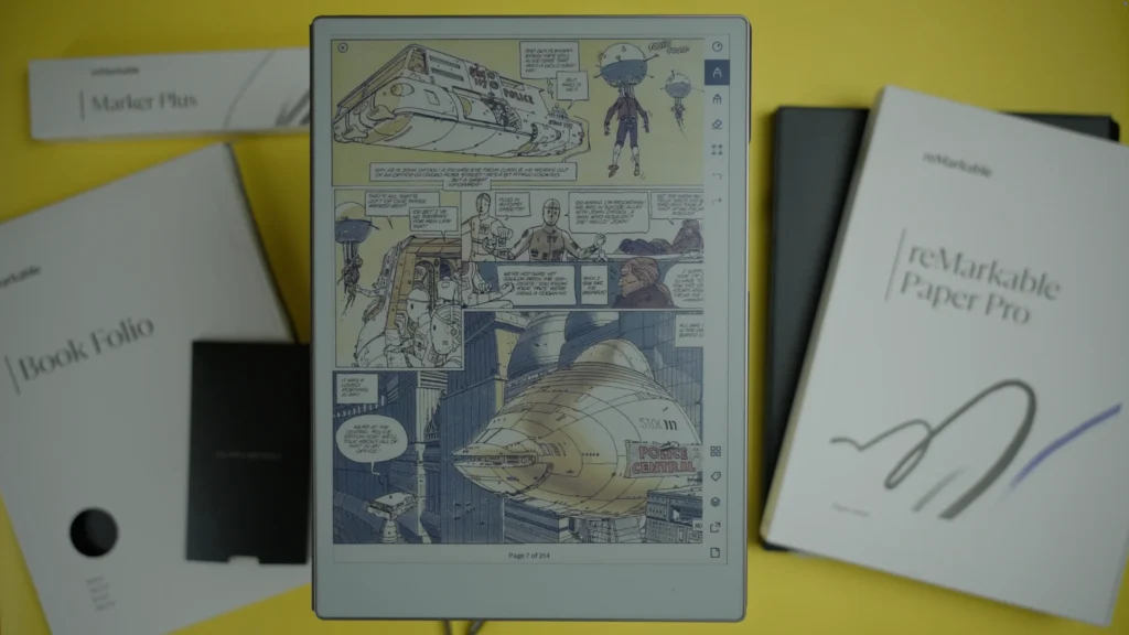 As with e-ink technology, the colors are washed out and gentle. Don't expect iPad experience.