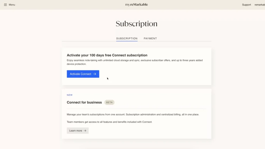 You get 100 days of free Connect subscription.