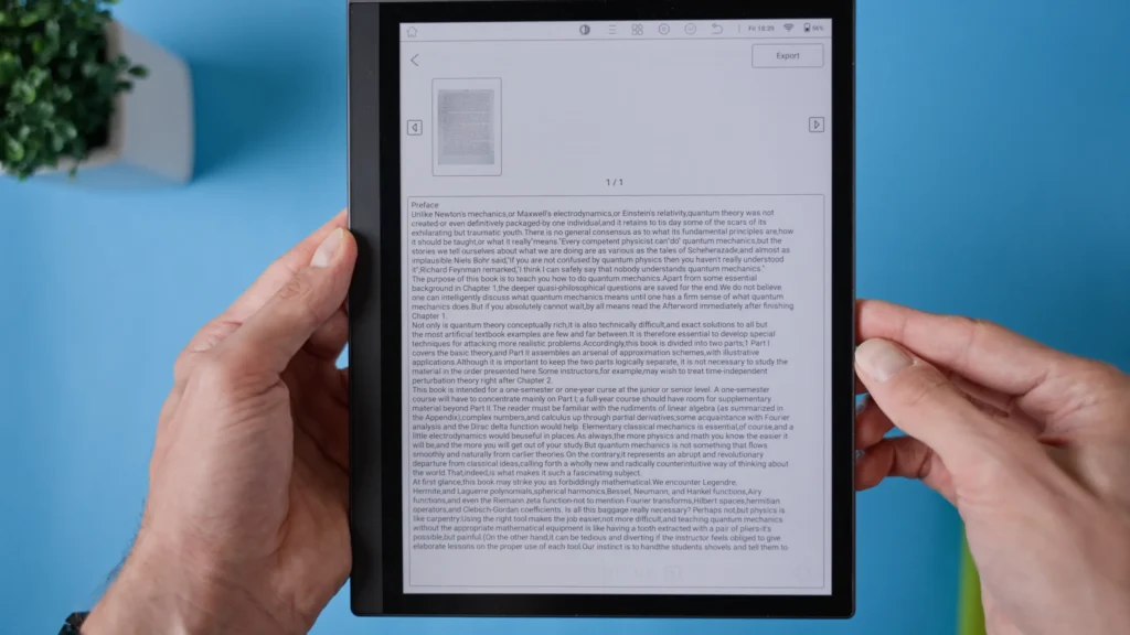 OCR using Scanning document feature. Did couple of tests and results were great; barely no mistakes.