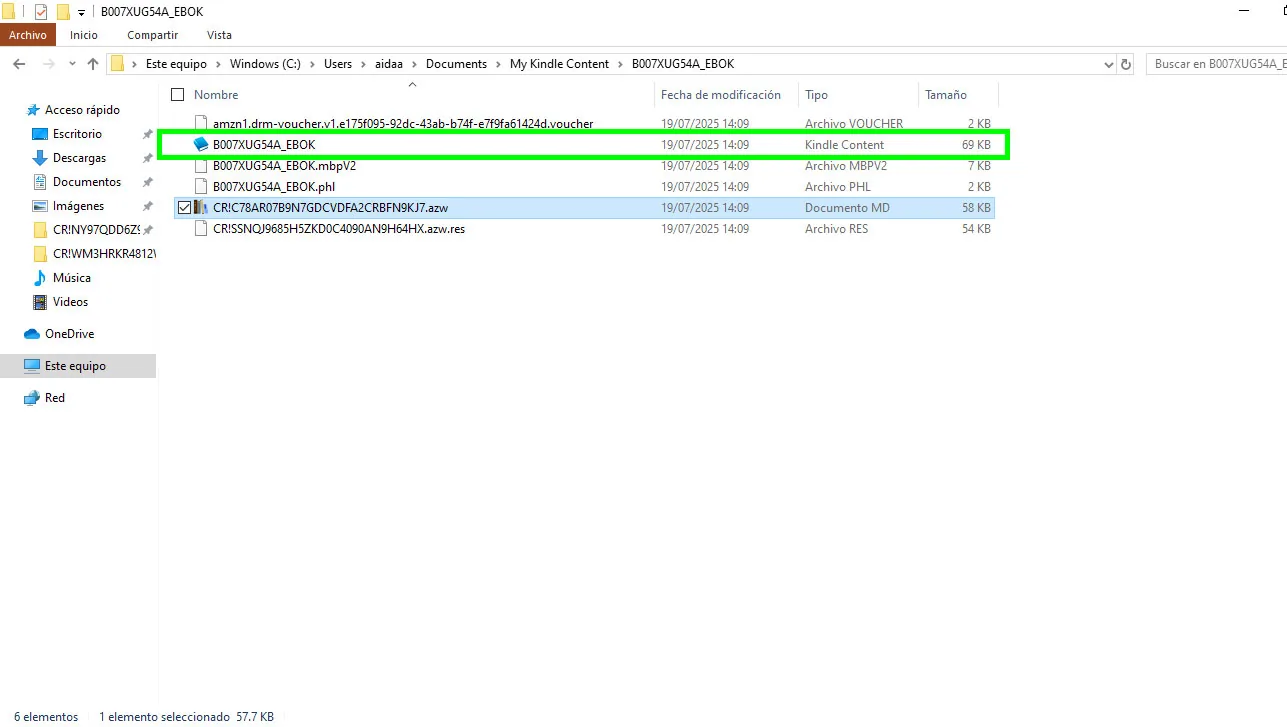 If you can't see .AZW file, use 'Kindle Content' file type 